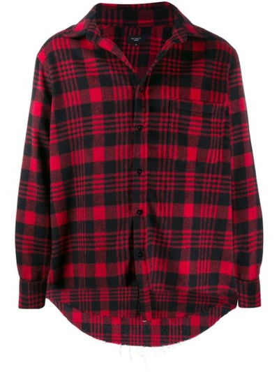 Not Guilty Homme Checked Flannel Shirt Jacket In Red