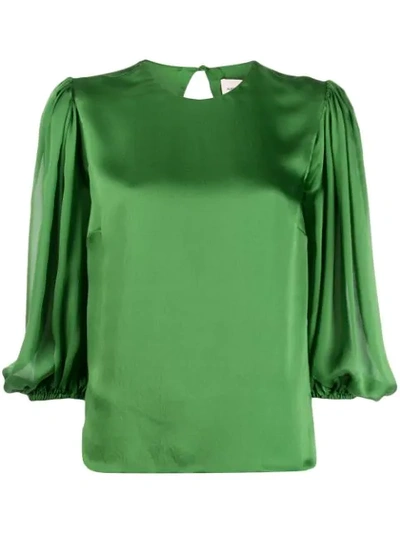 Alexandre Vauthier Bell Sleeve Boxy Blouse In Green