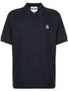 Moschino Logo Patch Polo Shirt In Blue