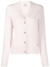 Barrie Metallic Logo Badge Cardigan In Pink