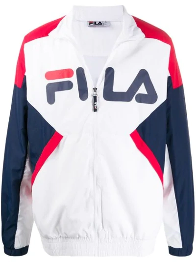 Fila Logo Printed Track Jacket In White