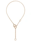 Pomellato 18k Rose & White Gold Diamond, White Topaz & Mother-of-pearl Lariat Necklace, 20 In Rose Gold