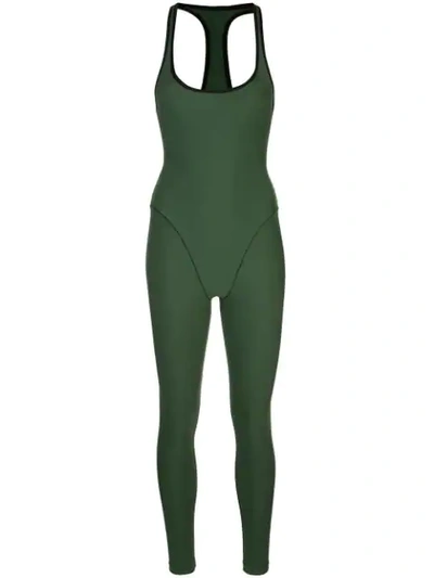 Adam Selman Sport French Cut Jumpsuit In Army