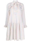 Sofie Sol Studio Striped Ruffled Dress In White
