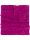 N•peal Wide Cable Knit Scarf In Pink