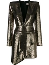 Alexandre Vauthier Sequin Fitted Mini Dress In Gold