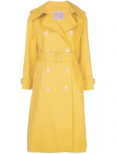 Alexa Chung Mid-length Trench Coat In Yellow