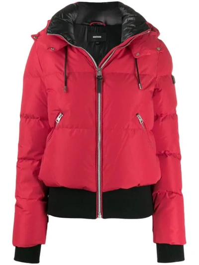 Mackage Logo Patch Puffer Jacket In Red