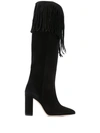 Paris Texas Fringed Boots In Black