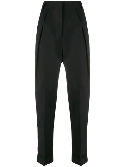 Ann Demeulemeester Tapered Pleat Trousers In Black