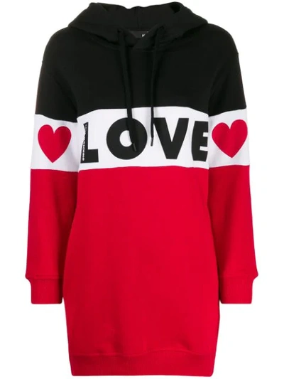 Love Moschino Colour Blocked Oversized Hoodie In Multicolor