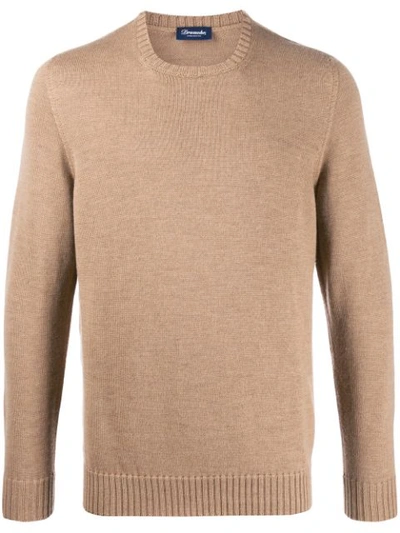 Drumohr Crew Neck Jumper In Neutrals