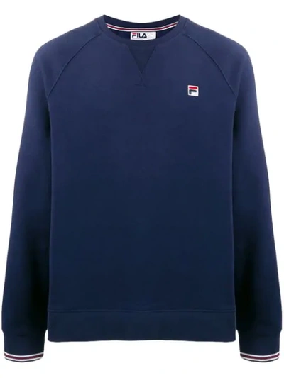Fila Logo Patch Sweatshirt In Blue