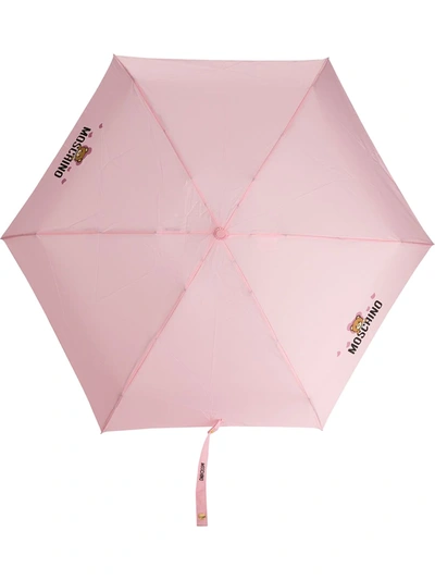Moschino Logo-print Umbrella In Pink