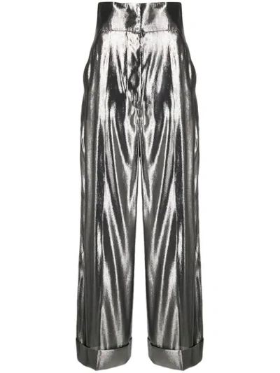 Alberta Ferretti Weite Hose In Silver