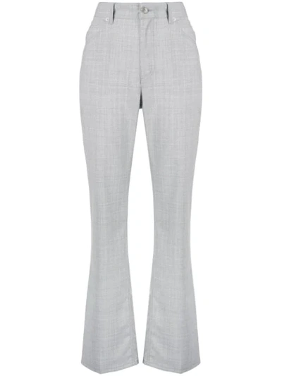 Mm6 Maison Margiela High-rise Flared Trousers In 001f Grey
