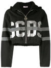 Gcds Metallic Logo Cropped Jacket In Black