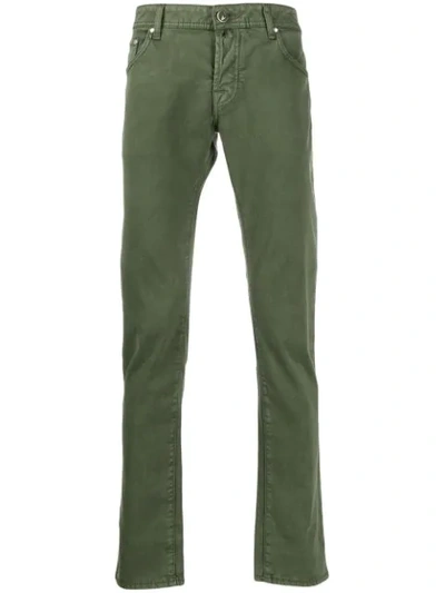 Jacob Cohen Straight Leg Trousers In Green
