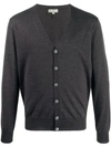 Canali Button Down Cardigan In Grey