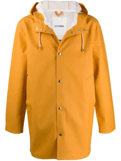Stutterheim Stockholm Hooded Raincoat In Yellow
