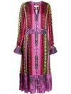 Temperley London Button Down Printed Dress In Purple