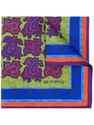 Etro Patterned Square Scarf In 500 Blue