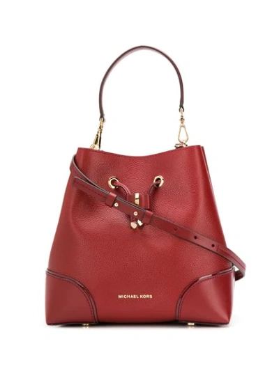 Michael Michael Kors Drawstring Bucket Tote In Red