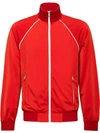 Prada Side-stripe Jersey Jacket In Red