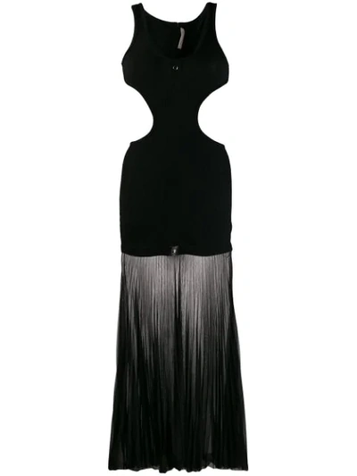 Christopher Kane Ribbed Jersey Cut Out Dress In Black