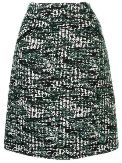 Anteprima Tweed A-line Skirt In Green