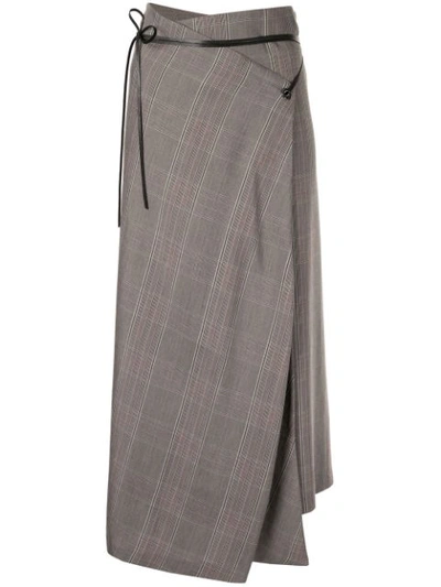 Muller Of Yoshiokubo High-waisted Check Skirt In Brown