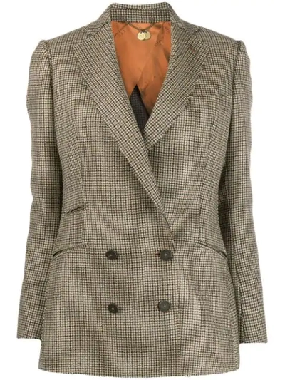 Maurizio Miri Double-breasted Houndstooth Blazer In Neutrals