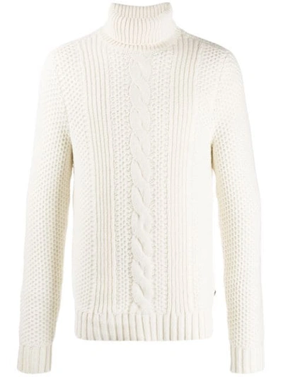Michael Kors Cable-knit Turtleneck Jumper In White