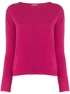 Liu •jo Embellished Sleeve Knit Sweater In Pink