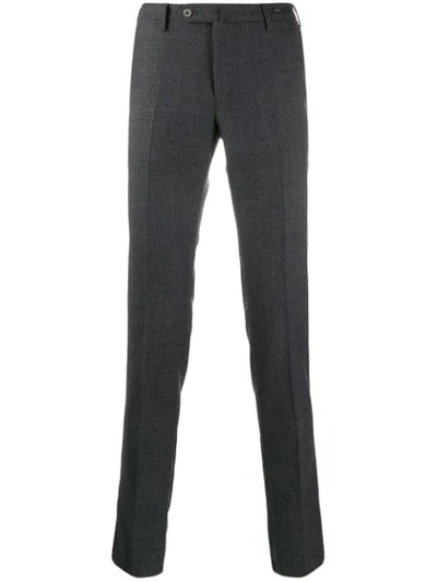Pt01 Plaid Print Trousers In Grey