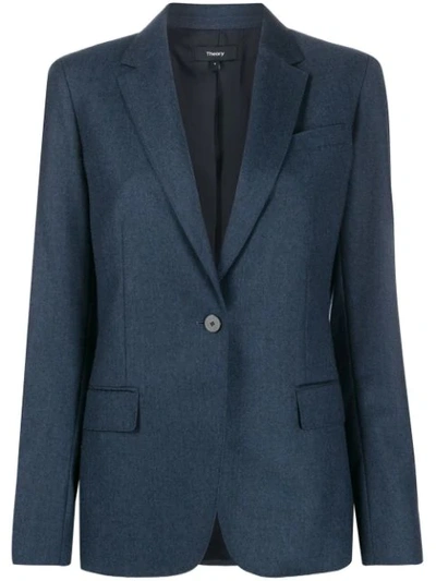 Theory Single Breasted Blazer In Blue