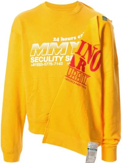 Miharayasuhiro Asymmetric Loose-fit Sweatshirt In Yellow ,white