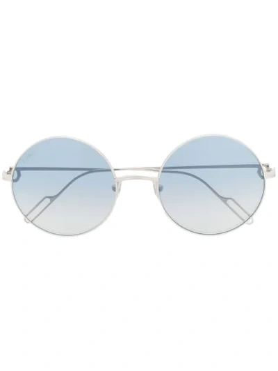 Cartier Première De  Round-frame Sunglasses In Silver