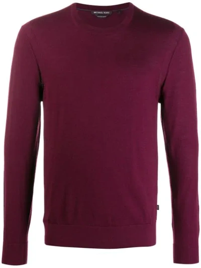 Michael Kors Crew Neck Fitted Jumper In Red