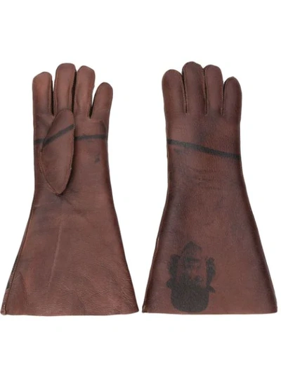 Undercover Handschuhe Mit Print In Brown