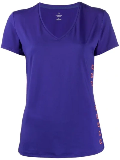 Calvin Klein Fitted V-neck T-shirt In Purple