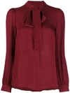 Michael Kors Pussy Bow Blouse In Red