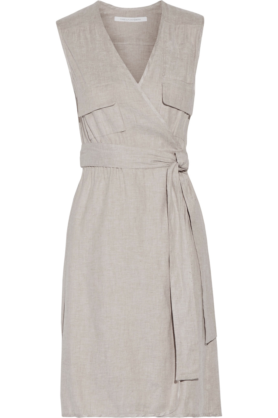 linen blend wrap dress