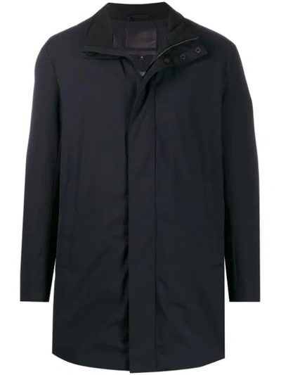 Emporio Armani Virgin Wool And Cashmere Coat In Blue