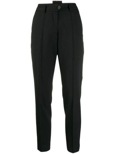 Isabel Benenato High Waisted Tapered Trousers In Black