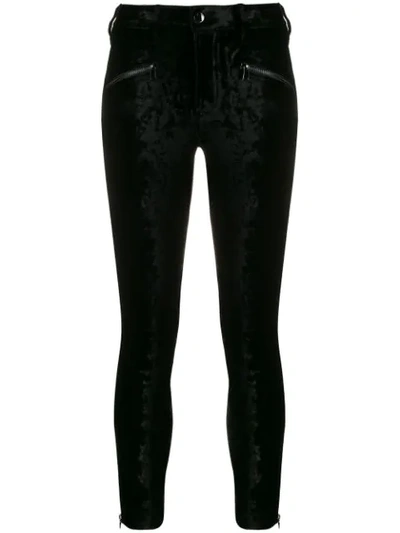 J Brand Kenna Velvet Skinny-fit Trousers In Black