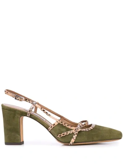 Tabitha Simmons Donnie Chunky-heel Sandals In Green