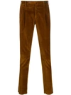 Pt01 Corduroy Straight Leg Trousers In Brown