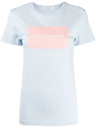 Calvin Klein Jeans Est.1978 Printed Logo T-shirt In Blue