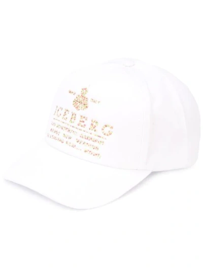 Iceberg Logo Baseball Cap In White